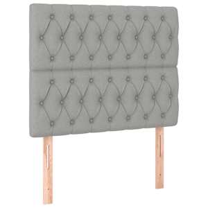 Rám postele bez matrace světle šedá 100 x 200 cm textil - obrázek 8