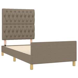 Rám postele bez matrace taupe 100 x 200 cm textil - obrázek 4