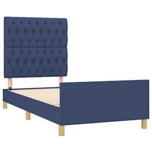 Rám postele bez matrací modrá 100x200 cm textil - obrázek 4