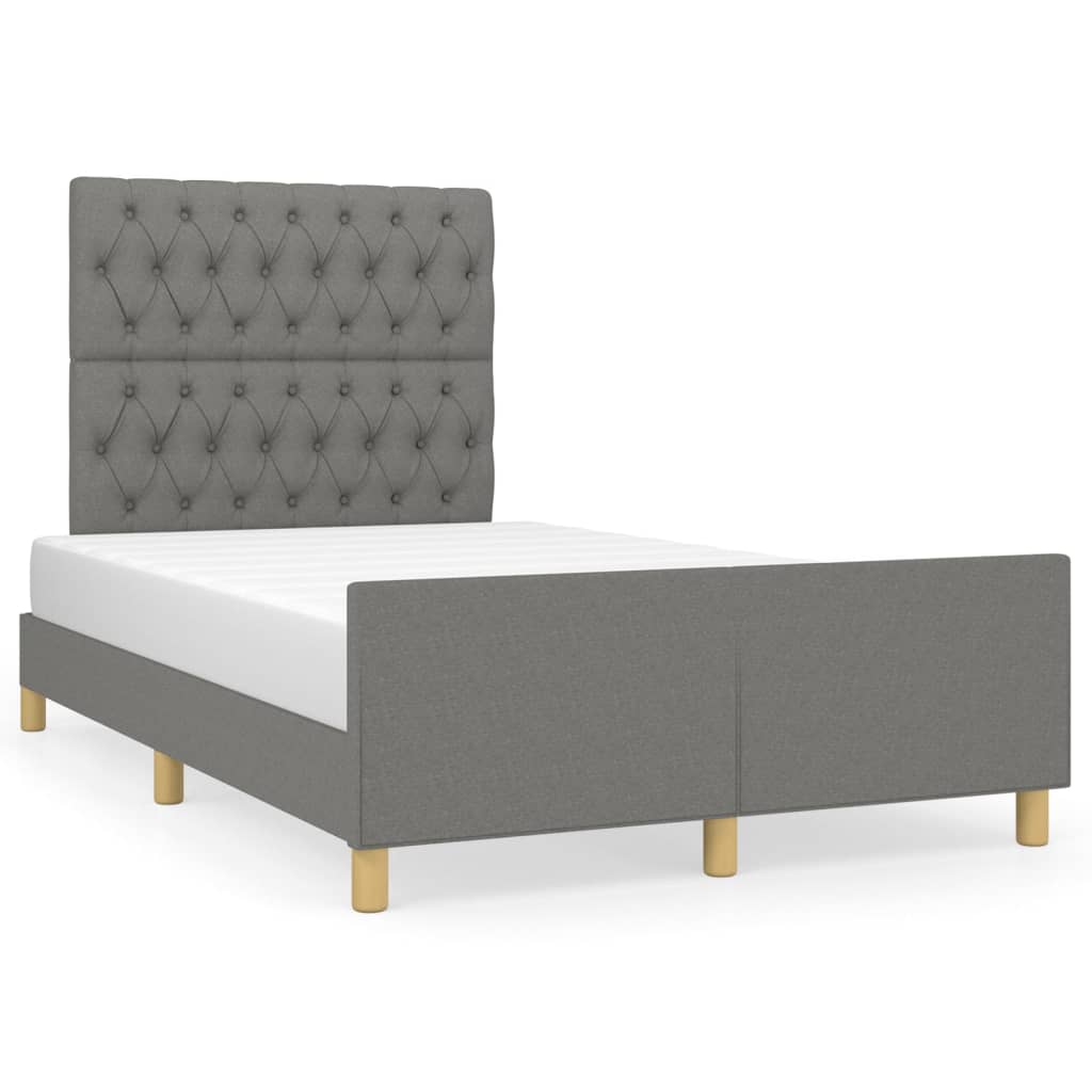 vidaXL Rám postele bez matrace tmavě šedá 120 x 200 cm textil