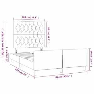 Rám postele bez matrace tmavě šedá 120 x 200 cm textil - obrázek 14