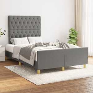 Rám postele bez matrace tmavě šedá 120 x 200 cm textil - obrázek 1