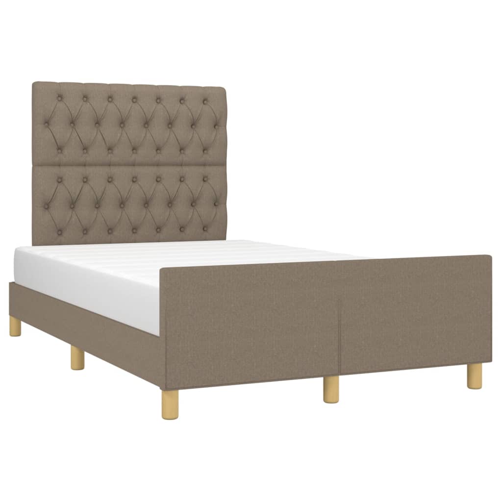 vidaXL Bedframe zonder matras 120x200 cm stof taupe afbeelding
