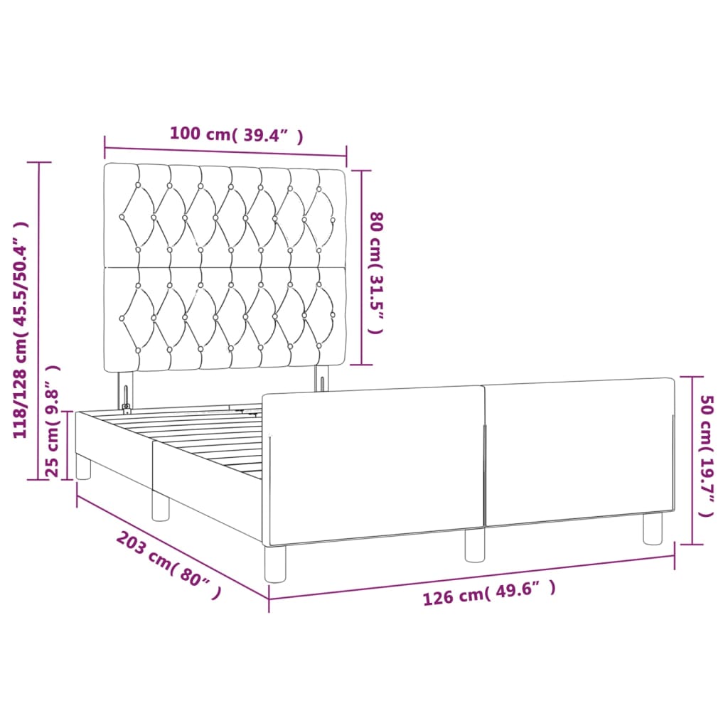 Rám postele bez matrace krémový 120 x 200 cm textil - obrázek 14