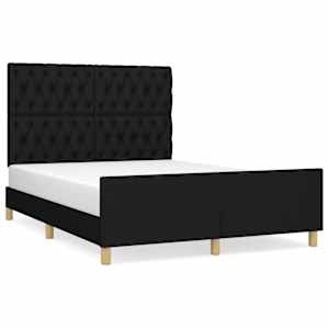 Rám postele bez matrace černý 140 x 190 cm textil - obrázek 2