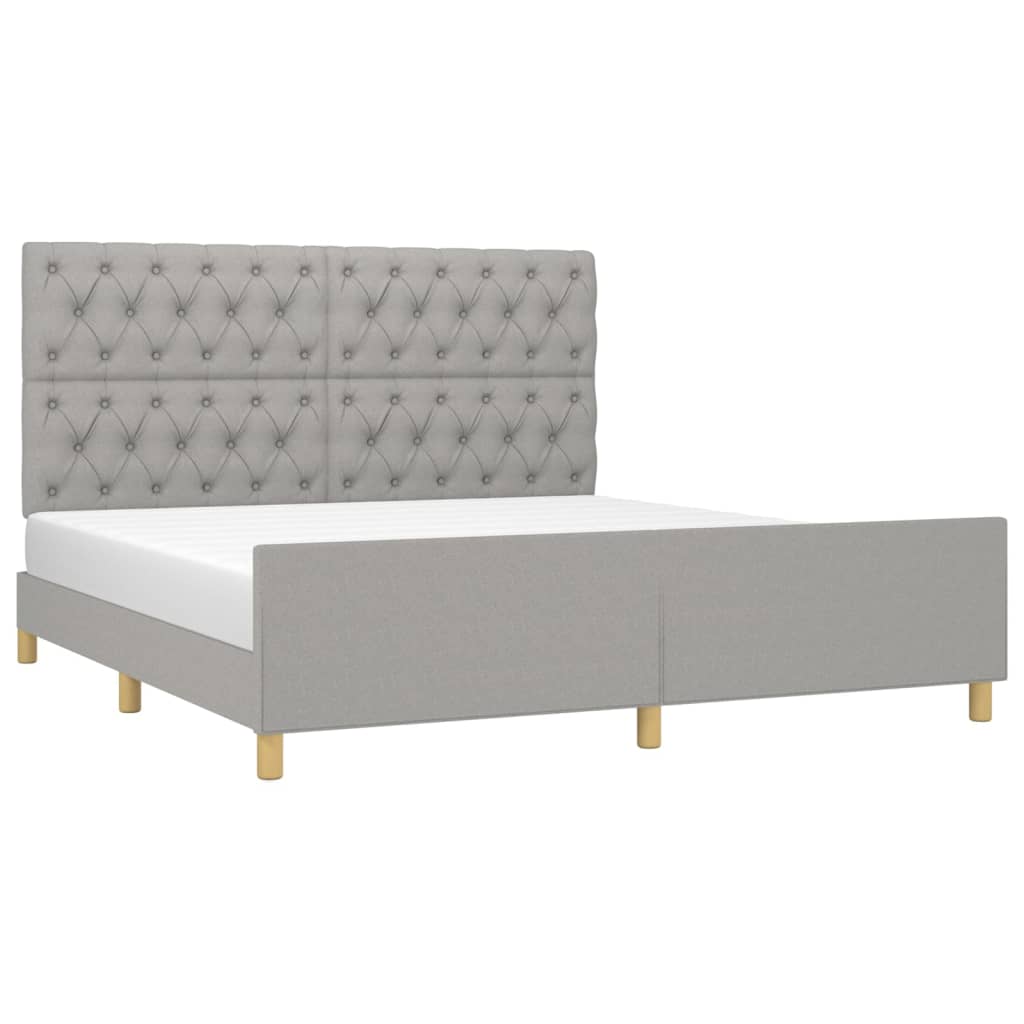 vidaXL Bedframe zonder matras stof lichtgrijs 160x200 cm afbeelding