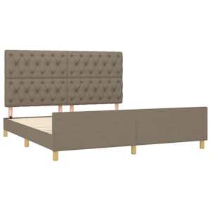 Rám postele bez matrace taupe 160 x 200 cm textil - obrázek 4