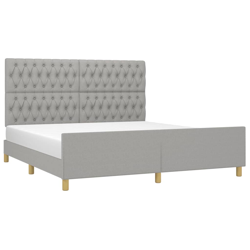 vidaXL Bedframe zonder matras stof lichtgrijs 180x200 cm afbeelding