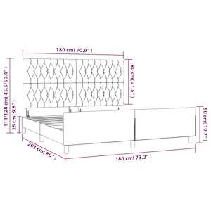 Rám postele bez matrace světle šedý 180 x 200 cm textil - obrázek 14