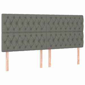 Rám postele bez matrace tmavě šedý 180 x 200 cm textil - obrázek 9