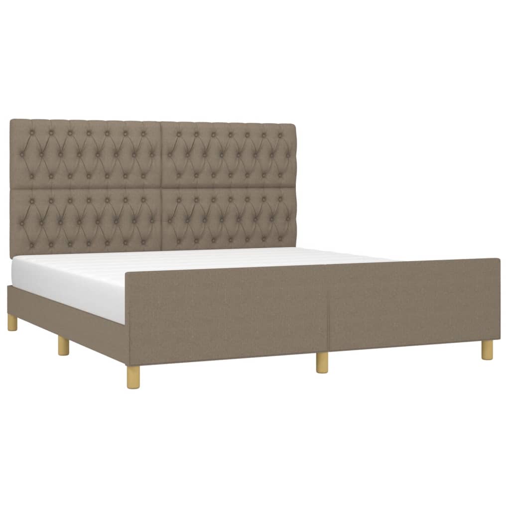 vidaXL Bedframe zonder matras stof taupe 180x200 cm afbeelding