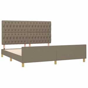 Rám postele bez matrace taupe 180 x 200 cm textil - obrázek 4