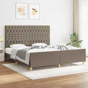 Rám postele bez matrace taupe 180 x 200 cm textil - obrázek 1