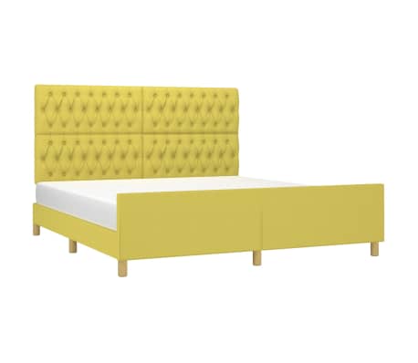 vidaXL Lovos rėmas su galvūgaliu, žalios spalvos, 160x200 cm, audinys