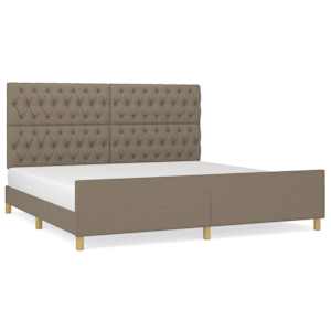Rám postele s čelem taupe 200x200 cm textil - obrázek 2