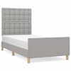 vidaXL voodiraam peats, helehall, 80x200 cm, kangas