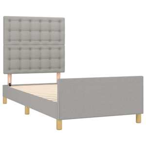 Rám postele s čelem světle šedý 80 x 200 cm textil - obrázek 4