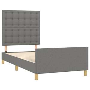Rám postele s čelem tmavě šedý 80 x 200 cm textil - obrázek 4