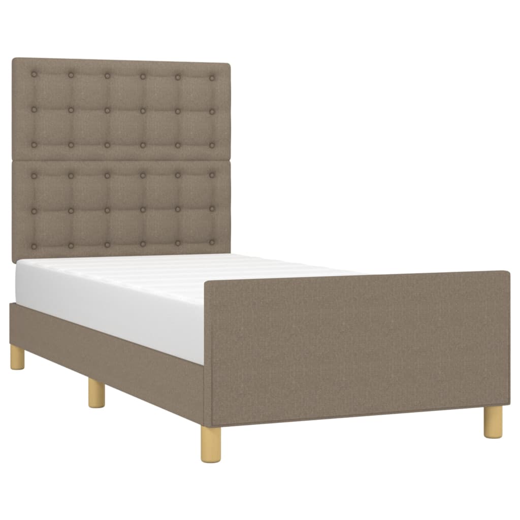 Thumbnail - vidaXL Bettgestell mit Kopfteil Taupe 80x200 cm Stoff