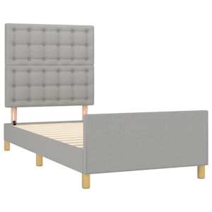 Rám postele s čelem světle šedý 90x190 cm textil - obrázek 4