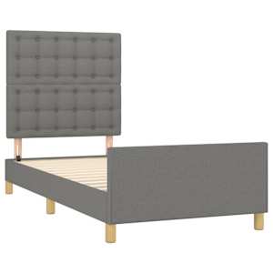 Rám postele s čelem tmavě šedý 90x190 cm textil - obrázek 4
