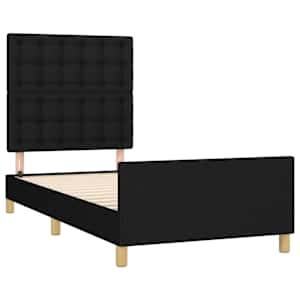 Rám postele s čelem černý 90x190 cm textil - obrázek 4