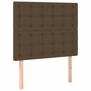 Rám postele bez matrace tmavě hnědý 90 x 200 cm textil - obrázek 9