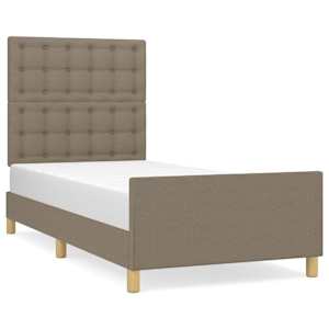 Rám postele bez matrací taupe 90x200 cm textil - obrázek 2