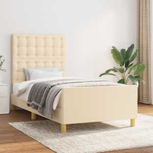posteljni okvir brez vzmetnice Cream 90x200 cm Tkanina