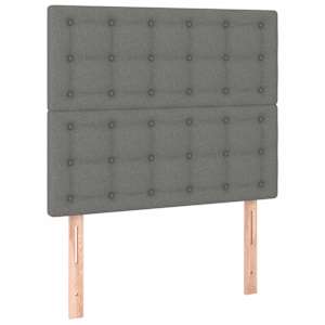 Rám postele bez matrace tmavě šedá 100 x 200 cm textil - obrázek 9
