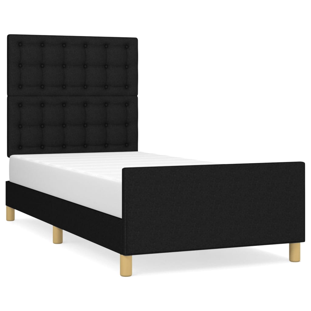 Thumbnail - vidaXL Bettgestell ohne Matratze Schwarz 100x200 cm Stoff