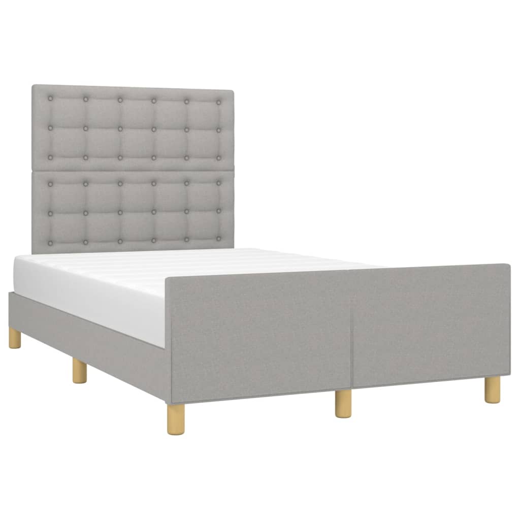 vidaXL Bedframe zonder matras 120x200 cm stof lichtgrijs afbeelding