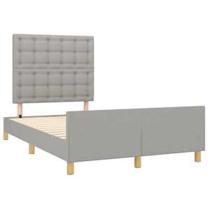 Rám postele bez matrace světle šedá 120 x 200 cm textil - obrázek 4