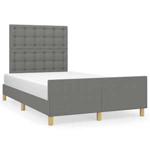 Rám postele bez matrace tmavě šedá 120 x 200 cm textil - obrázek 2