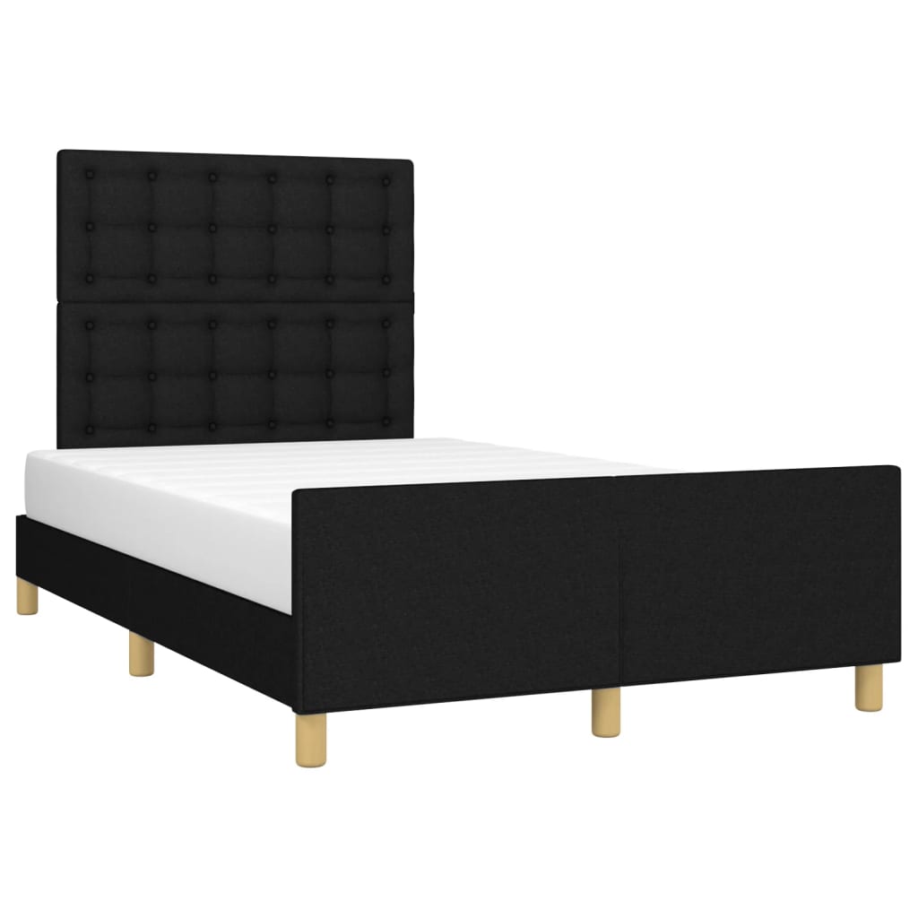 vidaXL Bedframe zonder matras 120x200 cm stof zwart afbeelding