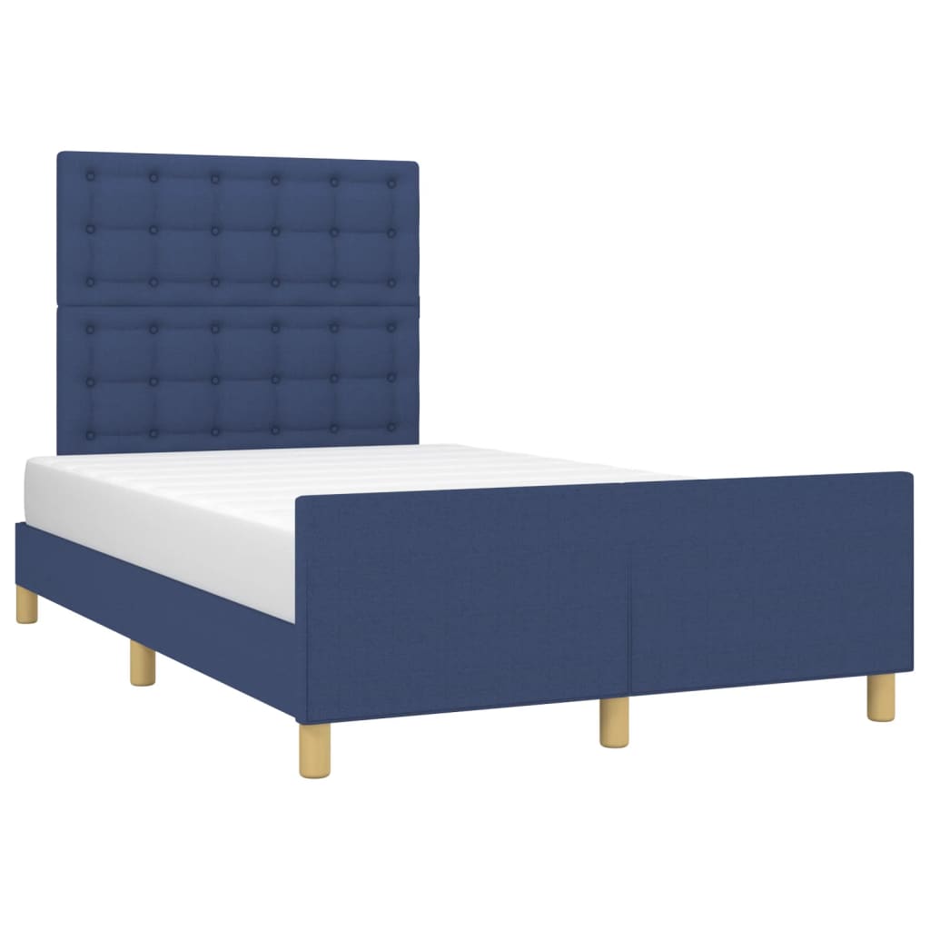 vidaXL Bedframe zonder matras 120x200 cm stof blauw afbeelding