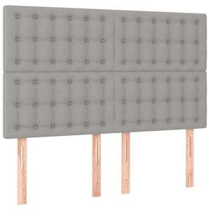 Rám postele bez matrace světle šedý 140 x 190 cm textil - obrázek 9