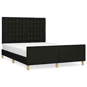 Rám postele bez matrace černý 140 x 190 cm textil - obrázek 2