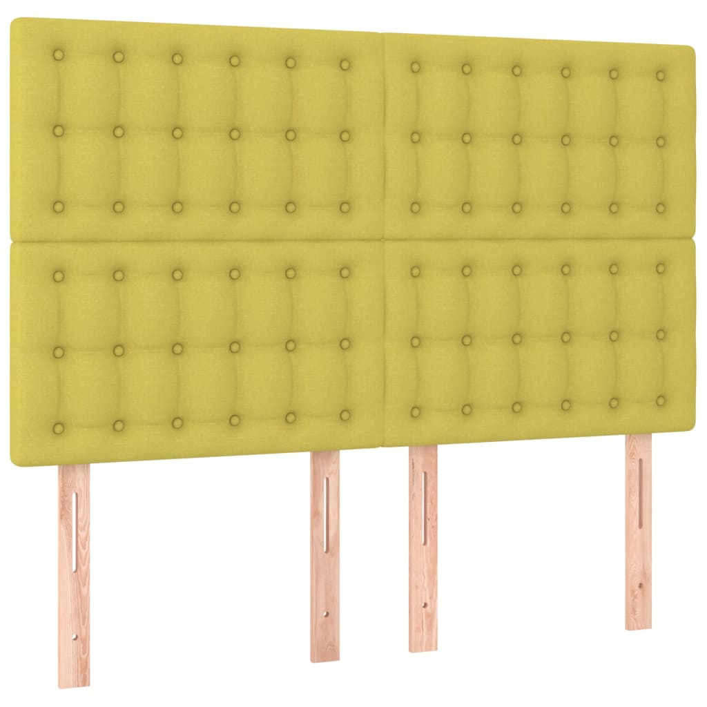 zöld szövet ágykeret fejtámlával 140 x 190 cm