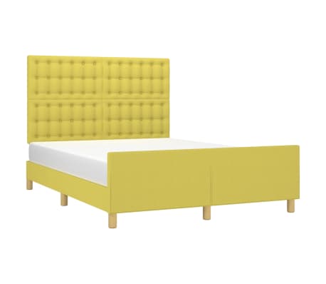 vidaXL Lovos rėmas be čiužinio, žalios spalvos, 140x190cm, audinys