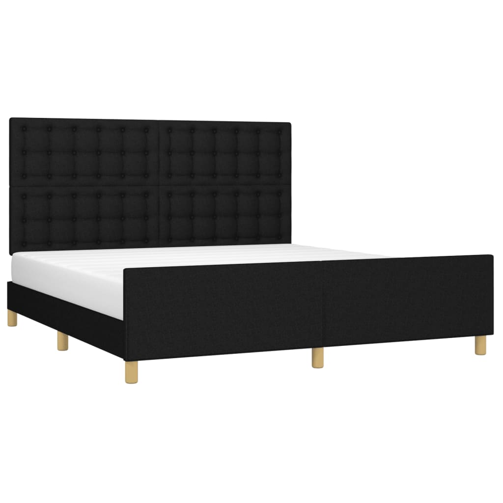 vidaXL Bedframe zonder matras stof zwart 160x200 cm afbeelding