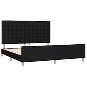 Rám postele s čelem černý 180x200 cm textil - obrázek 4