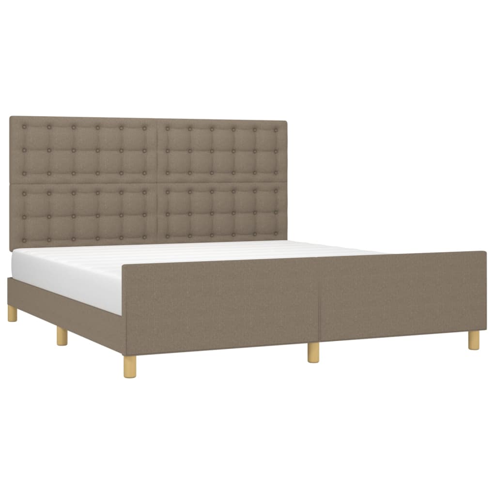 vidaXL Bedframe met hoofdeinde stof taupe 180x200 cm afbeelding