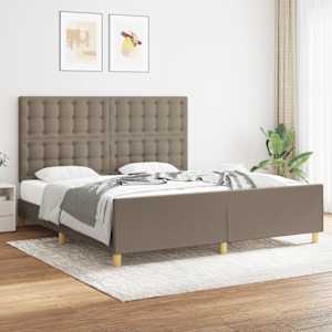 Rám postele s čelem taupe 180x200 cm textil - obrázek 1