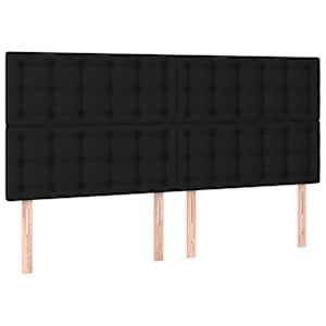 Rám postele bez matrace černý 200 x 200 cm textil - obrázek 9