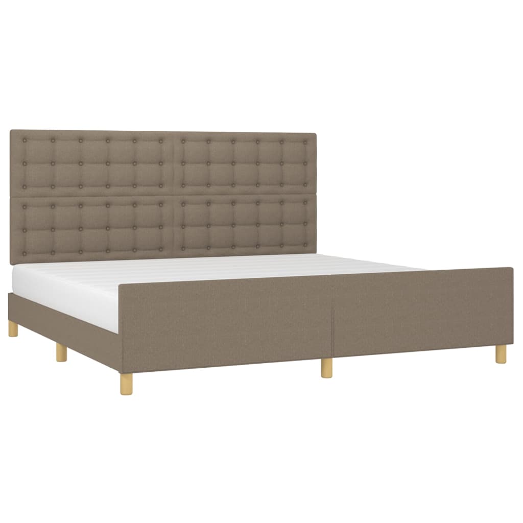 Thumbnail - vidaXL Bettgestell ohne Matratze Taupe 200x200 cm Stoff