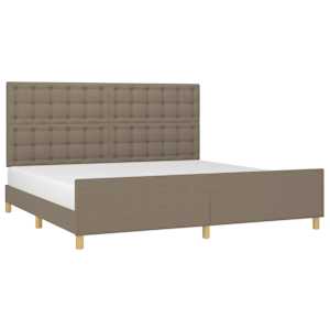 Rám postele bez matrace taupe 200 x 200 cm textil - obrázek 3
