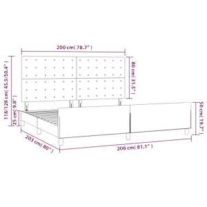Rám postele bez matrace krémový 200 x 200 cm textil - obrázek 14