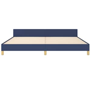 Rám postele bez matrace modrý 200 x 200 cm textil - obrázek 6