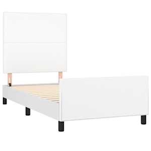 Rám postele s čelem bílý 80 x 200 cm umělá kůže - obrázek 4
